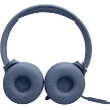 JBL Tune 520 USB-C wired on-ear headphones in blue with padded headband and flat tangle-free cable