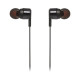 JBL Tune 210 Black in-ear headphones with flat tangle-free cable on white background