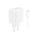 Lenovo Dual USB-C 65W GaN Charger in compact white housing with two USB-C ports and included 1.5m USB-C cable