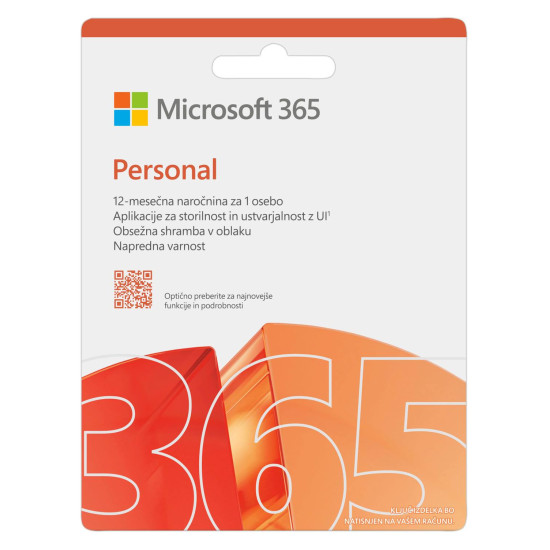 Microsoft 365 Personal FPP 1-Year Subscription Microsoft 365 Personal FPP 1-year subscription showing Word, Excel, PowerPoint, Outlook and OneDrive icons, digital delivery, 32/64-bit compatible