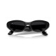 Meta Starfire Kylie Edition smart glasses in Classic Black with slim oval frames, XS 48-21 fit, front view showing ultrawide camera lens