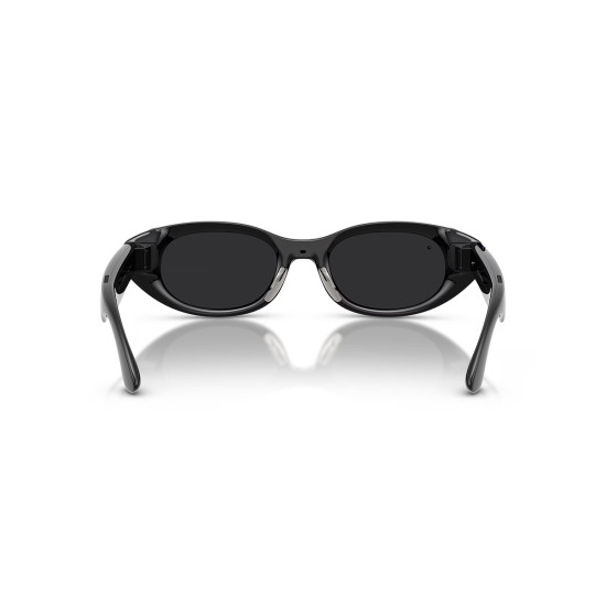 Meta Starfire Kylie Edition smart glasses in Classic Black with slim oval frames, XS 48-21 fit, front view showing ultrawide camera lens