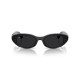 Meta Starfire Kylie Edition smart glasses in Classic Black with slim oval frames, XS 48-21 fit, front view showing ultrawide camera lens