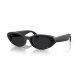 Meta Starfire Kylie Edition smart glasses in Classic Black with slim oval frames, XS 48-21 fit, front view showing ultrawide camera lens