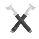 VR Sword Handle Extensions – Meta Quest 3 & 3s VR Sword Handle Extensions attached to Meta Quest 3 and 3s controllers, shown as a pair of black grip extenders