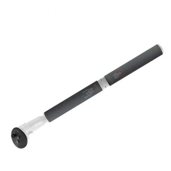 VR Sword Handle Extensions – Meta Quest 3 & 3s VR Sword Handle Extensions attached to Meta Quest 3 and 3s controllers, shown as a pair of black grip extenders
