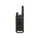 Motorola T82 Extreme Two-Way Radio Black-Yellow Motorola T82 Extreme two-way radio in black and yellow, front view showing rugged design and belt clip attachment