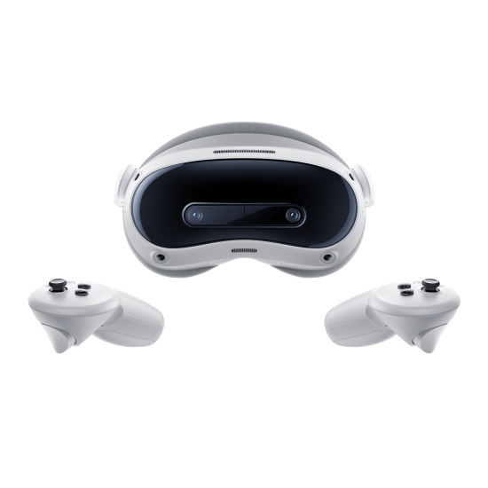 Pico 4 Ultra 256 GB VR očala Pico 4 Ultra 256 GB VR očala, samostojna naprava z belim dizajnom in dvema kamerama na sprednji strani