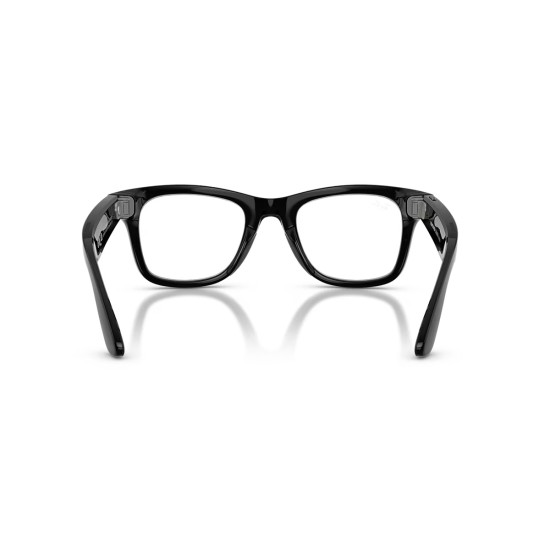 Ray-Ban Meta Wayfarer Gen 2 RW4012 smart glasses in shiny black with Transitions Graphite Green lenses, large frame 155/53