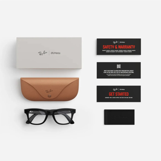 Ray-Ban - Wayfarer Standard - Shiny Black, Clear 