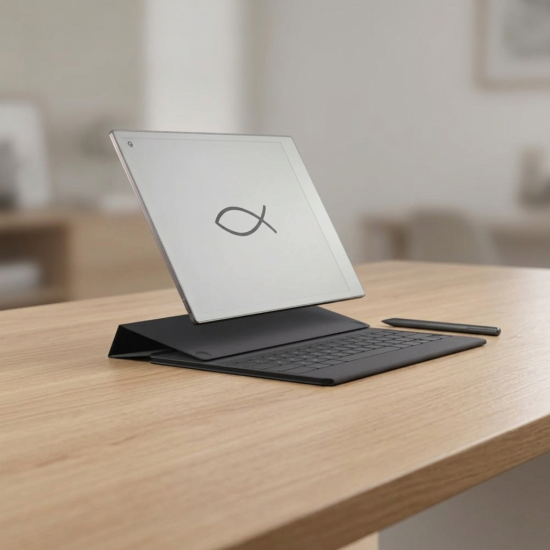 reMarkable Paper Pro Type Folio – Basalt Dark Grey reMarkable Paper Pro Type Folio keyboard in Basalt Dark Grey, US layout, magnetically attached to Paper Pro device