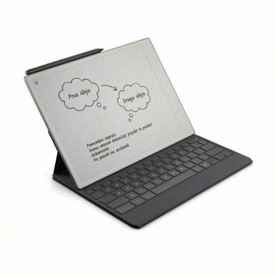 reMarkable Paper Pro Type Folio – Basalt Dark Grey reMarkable Paper Pro Type Folio keyboard in Basalt Dark Grey, US layout, magnetically attached to Paper Pro device
