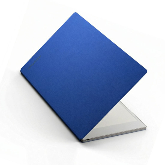 reMarkable Paper Pro Book Folio – Cobalt Blue reMarkable Paper Pro Book Folio case in cobalt blue mosaic weave fabric, closed with magnetic strap, front view