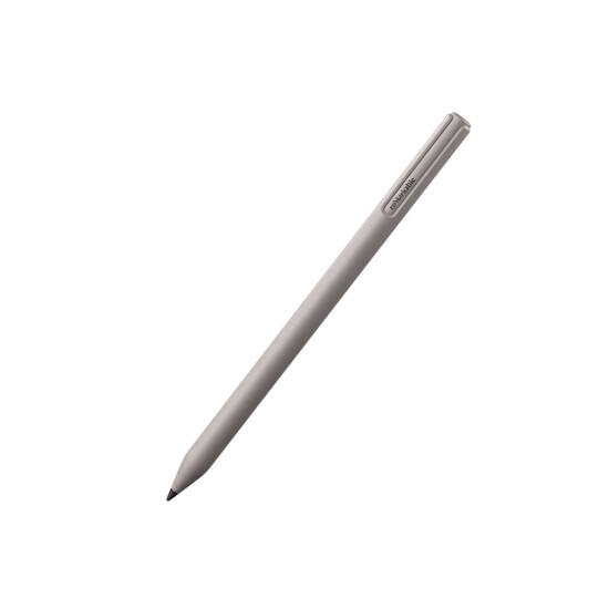 reMarkable Paper Pro Marker stylus in slim profile, magnetically attached to the reMarkable Paper Pro tablet, no cables required