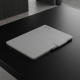 reMarkable Paper Pro Book Folio – Gray reMarkable Paper Pro Book Folio case in gray polymer weave, showing closed front cover with magnetic strap and snap-in tablet mount
