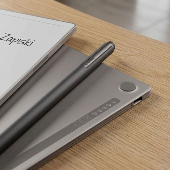 reMarkable Paper Pro paper tablet with 11.8-inch colour display shown alongside the Marker PLUS stylus, ultra-slim white device