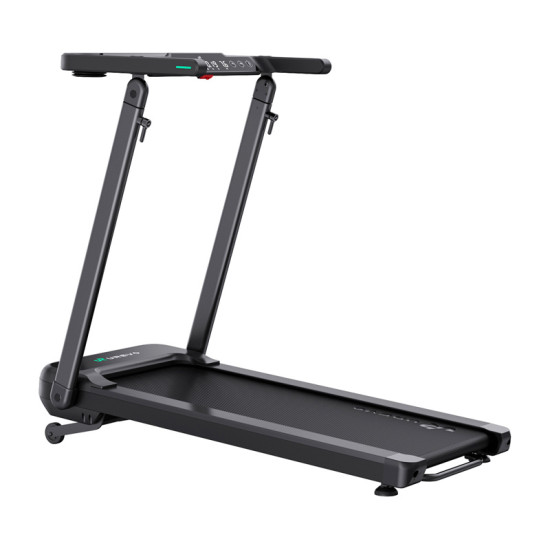 UREVO Foldi 3S Smart Treadmill Black UREVO Foldi 3S Smart Electric Treadmill in black with integrated adjustable work surface for laptop use at home