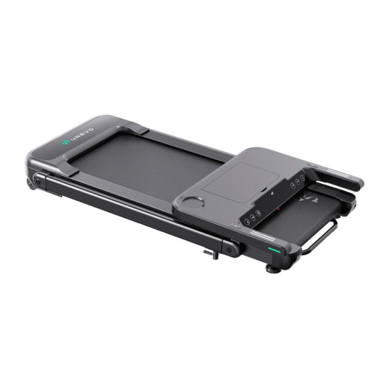 UREVO Foldi 3S Smart Treadmill Black UREVO Foldi 3S Smart Electric Treadmill in black with integrated adjustable work surface for laptop use at home