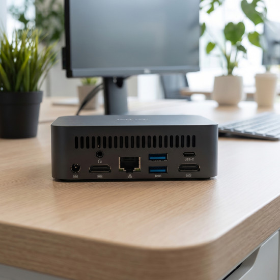 UVI Mini PC R758 Ryzen 7 5800U 16GB 1TB UVI Mini PC R758 compact desktop computer with AMD Ryzen 7 5800U, black casing, small form factor design