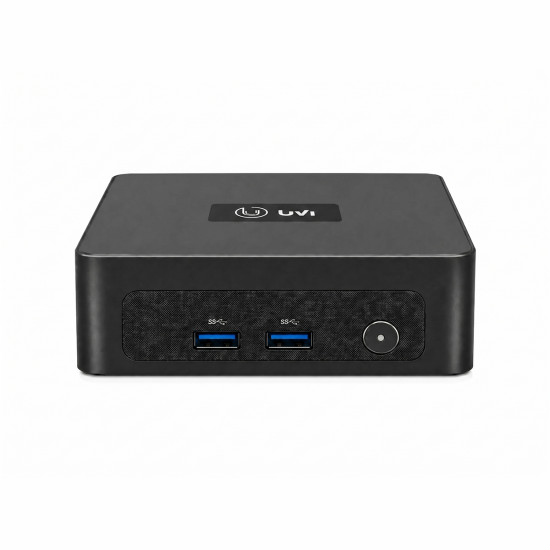 UVI Mini PC R758 Ryzen 7 5800U 16GB 1TB UVI Mini PC R758 compact desktop computer with AMD Ryzen 7 5800U, black casing, small form factor design