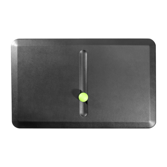 UVI Anti-Fatigue Standing Desk Mat UVI Anti-Fatigue Mat with massage ball on a hard floor in a standing desk workplace setting