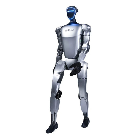 Unitree G1 humanoid robot standing upright, designed for research and industrial applications
