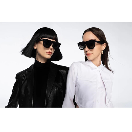 XREAL ONE AR glasses in black, sleek wearable augmented reality device with slim frame and integrated audio