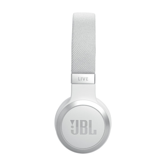 JBL LIVE 670NC bele naglavne slušalke z mehkim naglavnim trakom in True Adaptive Noise Cancelling tehnologijo
