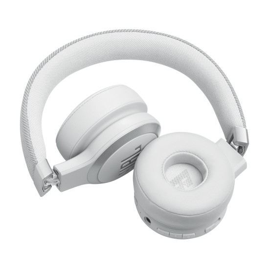 JBL LIVE 670NC bele naglavne slušalke z mehkim naglavnim trakom in True Adaptive Noise Cancelling tehnologijo