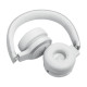 JBL LIVE 670NC bele naglavne slušalke z mehkim naglavnim trakom in True Adaptive Noise Cancelling tehnologijo