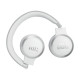 JBL LIVE 670NC bele naglavne slušalke z mehkim naglavnim trakom in True Adaptive Noise Cancelling tehnologijo