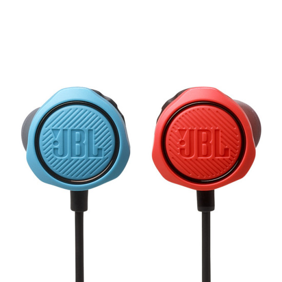 JBL Quantum 50N Nintendo wired in-ear headphones with integrated controller, volume slider and mute button