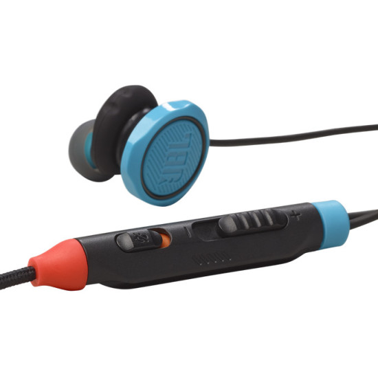 JBL Quantum 50N Nintendo wired in-ear headphones with integrated controller, volume slider and mute button