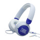 JBL JR 320 Blue on-ear kids' headphones with adjustable headband and soft blue ear cushions