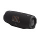 JBL Charge 6 Black Portable Speaker JBL Charge 6 Black portable speaker shown from the front, cylindrical design with black fabric grille and JBL branding