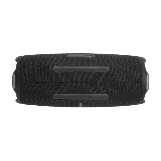 JBL Charge 6 Black Portable Speaker JBL Charge 6 Black portable speaker shown from the front, cylindrical design with black fabric grille and JBL branding