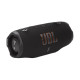 JBL Charge 6 Black Portable Speaker JBL Charge 6 Black portable speaker shown from the front, cylindrical design with black fabric grille and JBL branding