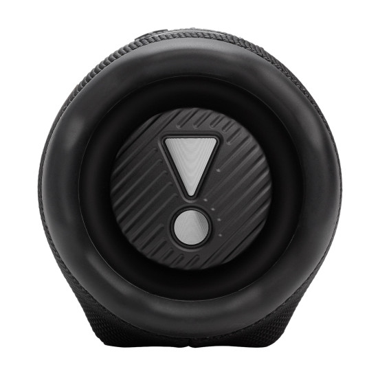 JBL Charge 6 Black Portable Speaker JBL Charge 6 Black portable speaker shown from the front, cylindrical design with black fabric grille and JBL branding