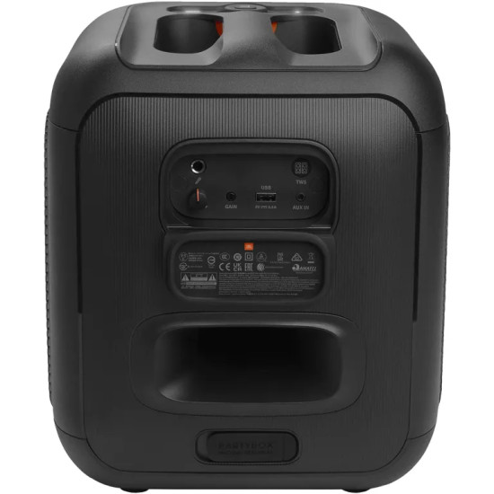 JBL Partybox Encore Essential 2 portable party speaker with dynamic LED light show panel on front