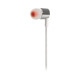 JBL Tune 210 in-ear earphones with metallic finish, 8.7mm drivers, and one-button remote on white background