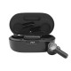 JBL Quantum TWS Black truly wireless headphones with USB-C charging case and dongle, shown in black finish
