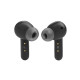 JBL Quantum TWS Black truly wireless headphones with USB-C charging case and dongle, shown in black finish