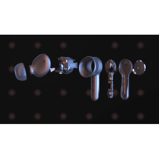 JBL Quantum TWS Black truly wireless headphones with USB-C charging case and dongle, shown in black finish