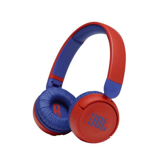 JBL JR310 BT red on-ear wireless kids' headphones with adjustable headband, foldable design, shown in red colour