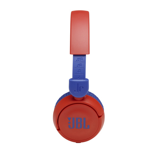 JBL JR310 BT red on-ear wireless kids' headphones with adjustable headband, foldable design, shown in red colour