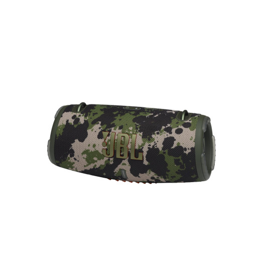 JBL Xtreme 3 Camouflage portable Bluetooth speaker with carrying strap, camouflage print finish, four drivers and two bass radiators