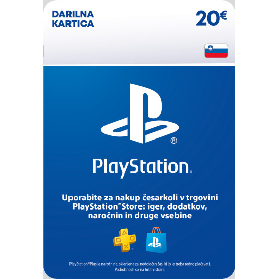 Sony PSN Card 20 EUR – Slovenia (SI) Sony PlayStation Network Card 20 EUR for PSN Slovenia, a digital gift card for PlayStation Store purchases