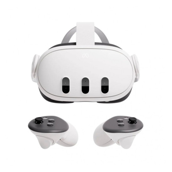 Meta Quest 3 512 GB VR Headset Meta Quest 3 512 GB VR headset in white, front-facing view showing dual lenses and controller-free design