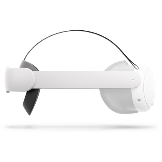 Meta Quest 3 / 3S Elite Strap White Meta Quest 3 and Quest 3S Elite Strap in white with dial adjustment wheel and flexible silicone rear head cradle