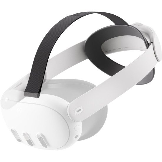 Meta Quest 3 / 3S Elite Strap White Meta Quest 3 and Quest 3S Elite Strap in white with dial adjustment wheel and flexible silicone rear head cradle